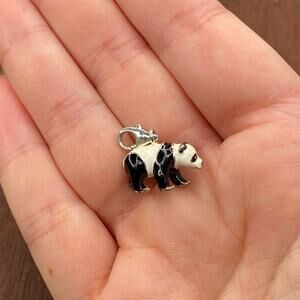 Thomas Sabo 925 Sterling Silver Enamel Panda Zoo Retired Pendant Bracelet Charm